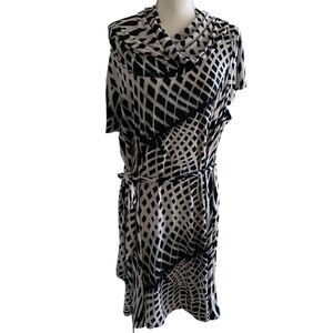 Lane Bryant Black & White Print Dress Size 18/20